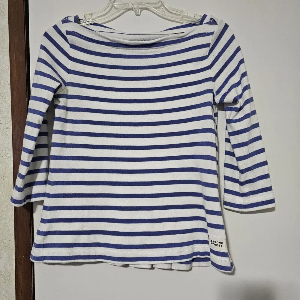Kate Spade Broome Street Blue And White Striped Sweater Women's Size XS.